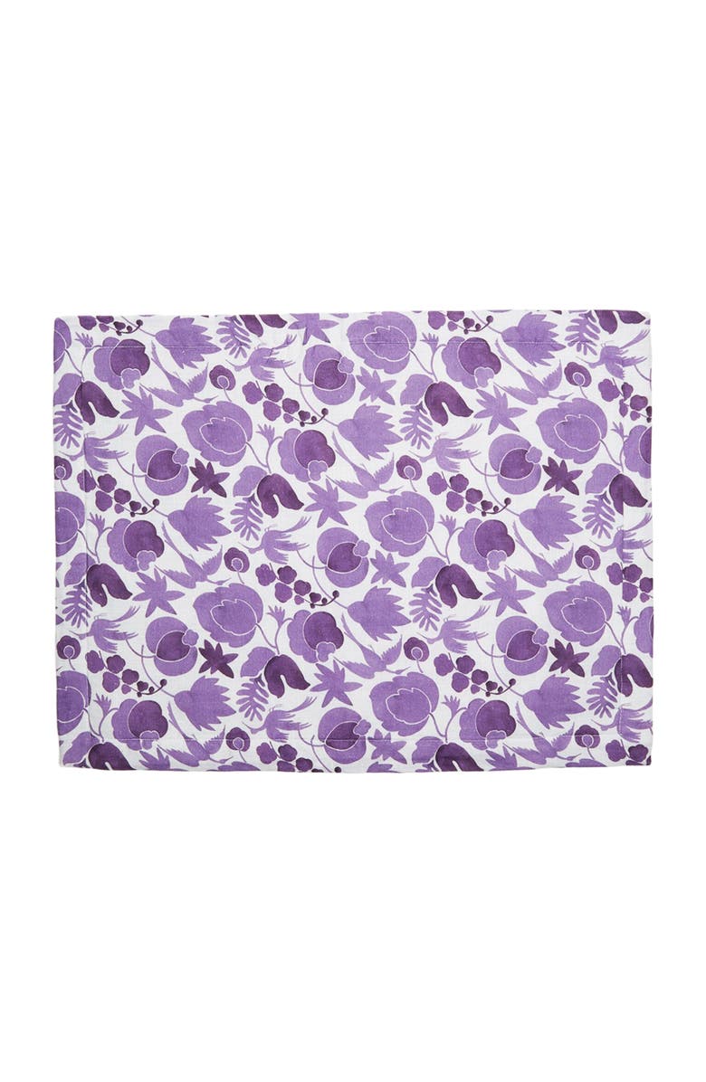 La DoubleJ Placemats Set Of 2 (35X45) Wildbird Viola Small Purple, Main, color, Wildbird Viola Small Purple