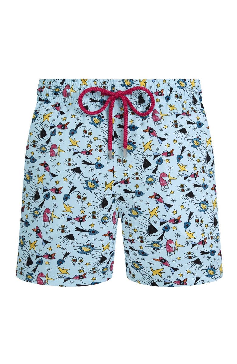Vilebrequin Stretch Short Swim Trunks, Alternate, color, Island Turquoise