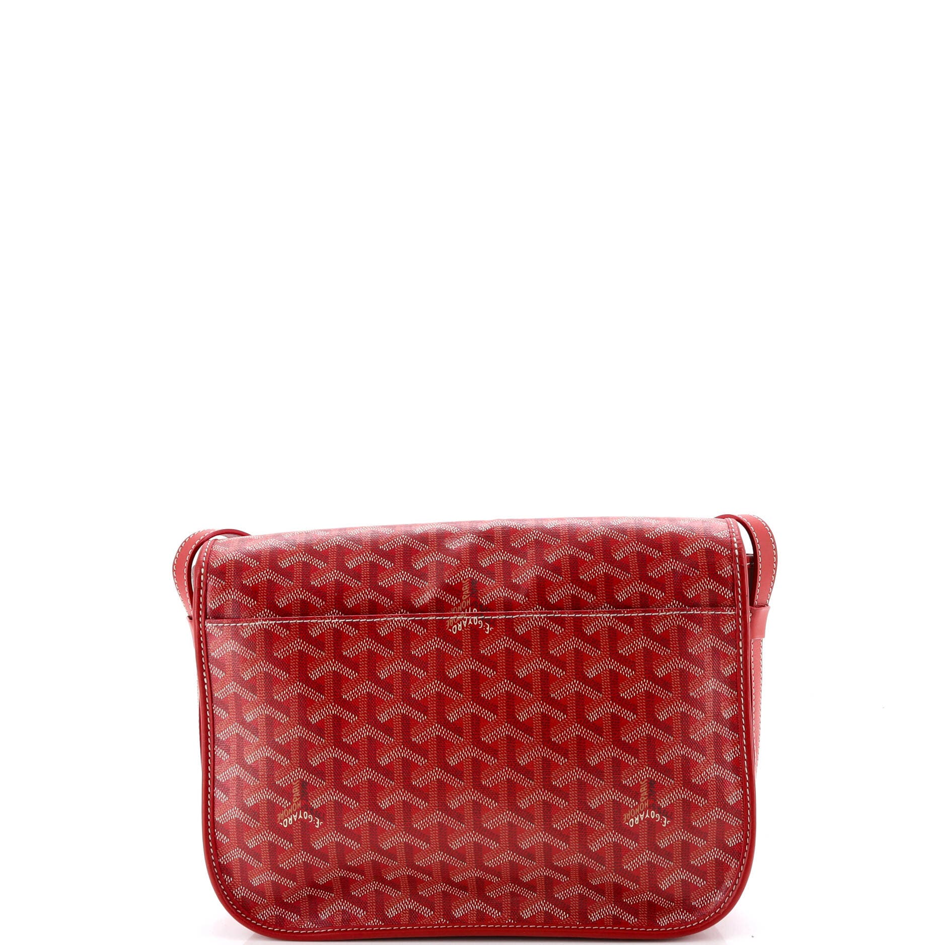 Pre-Owned Goyard Belvedere Messenger Bag Coated Canvas MM, Alternate, color, Red