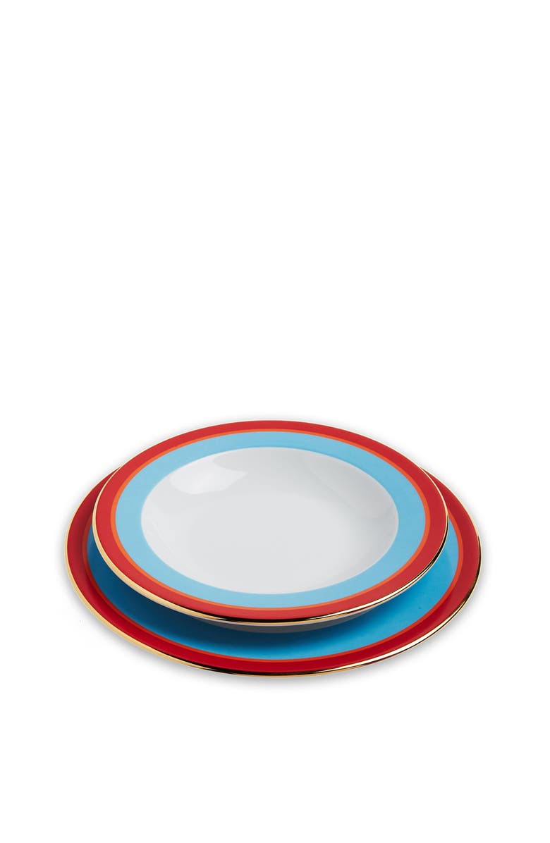La DoubleJ Soup And Dinner Plates Set Of 8 Rainbow Mix, Alternate, color, Rainbow Mix