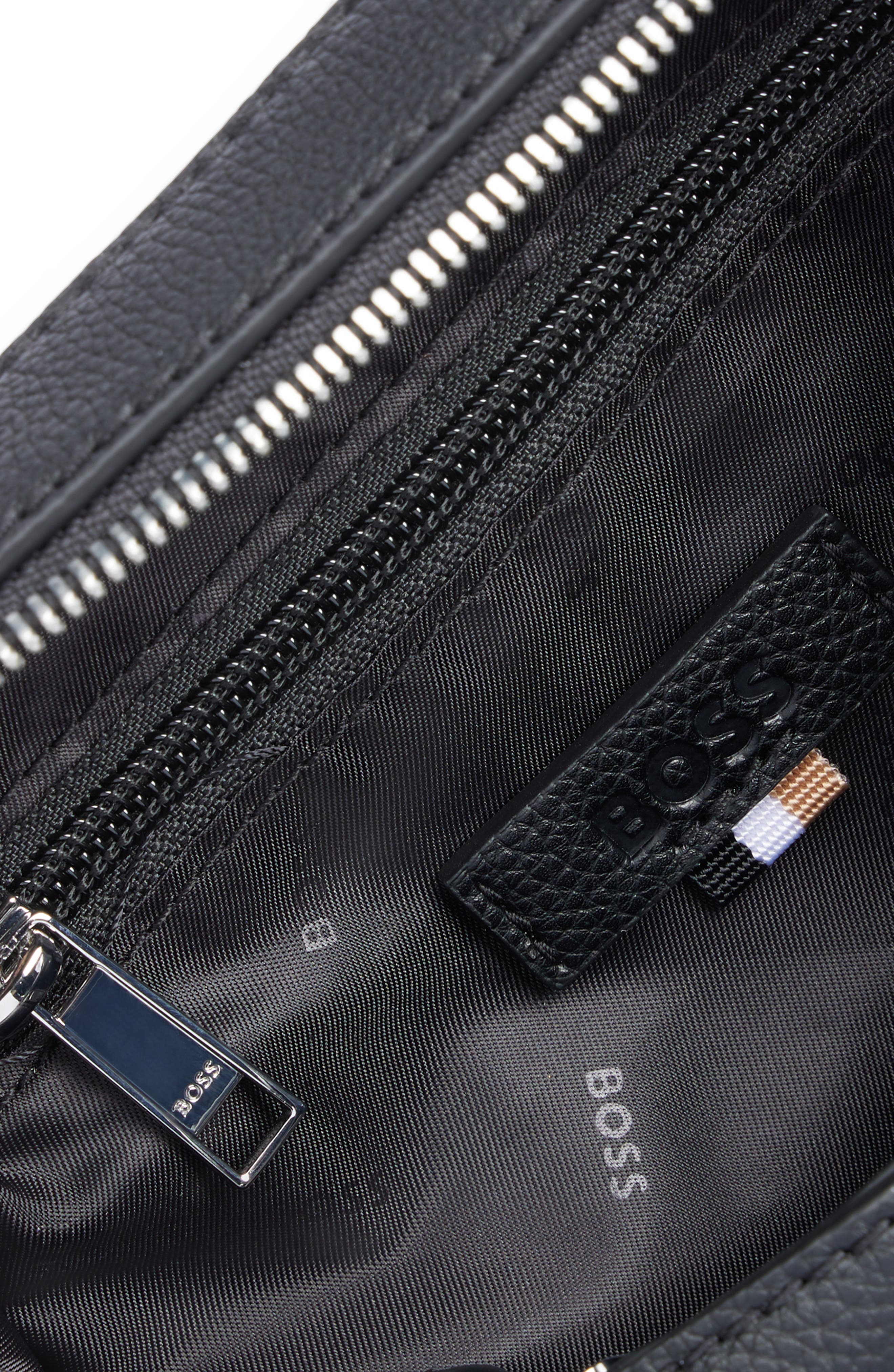 BOSS Ray North/South Faux Leather Messenger Bag, Alternate, color, 