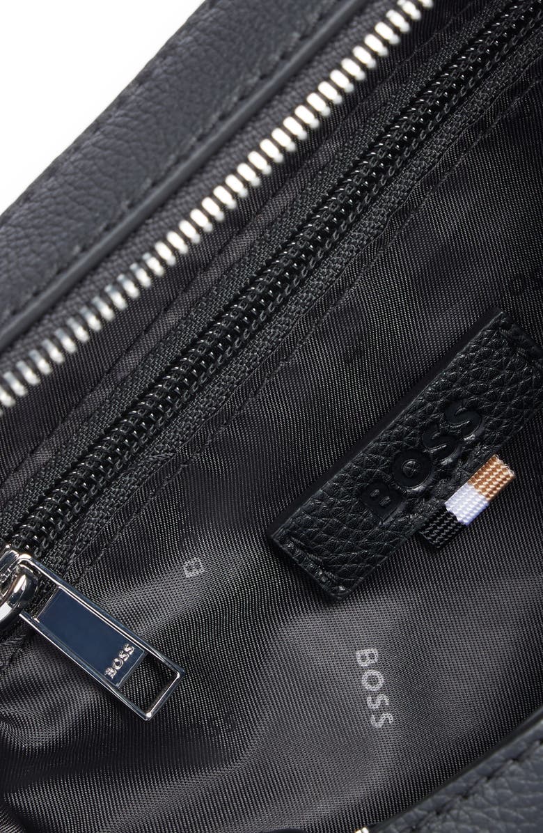 BOSS Ray North/South Faux Leather Messenger Bag, Alternate, color,