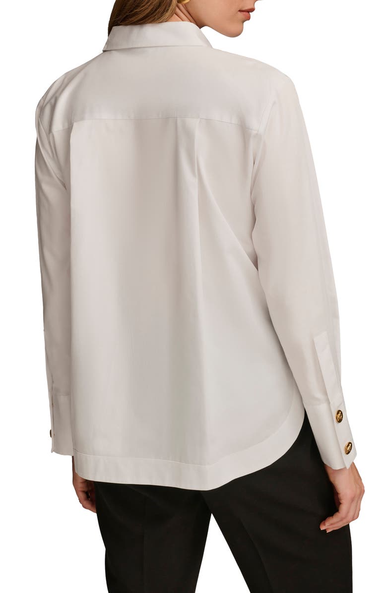 Donna Karan New York Cotton Button-Up Shirt, Alternate, color, White