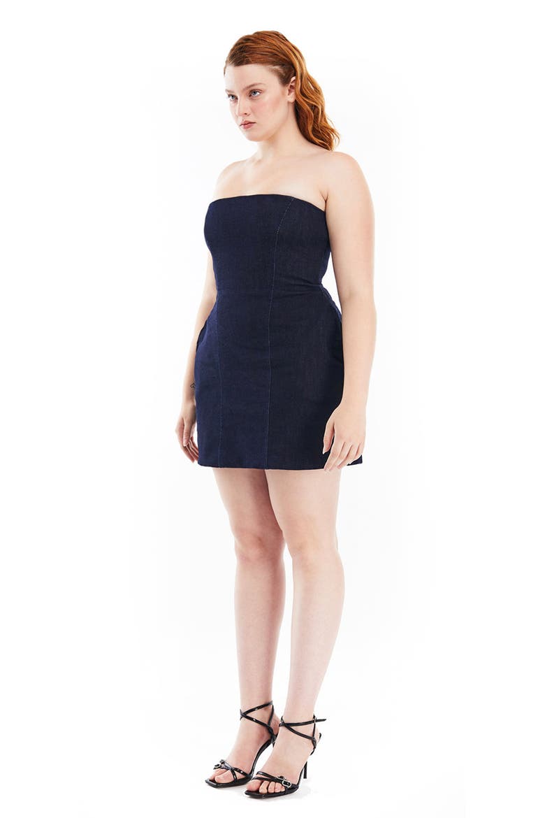 Marigold Denim Dress, Alternate, color, Dark Denim