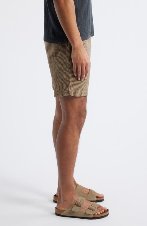 Alex Crane Bo Linen Drawstring Shorts In Overdye Chai