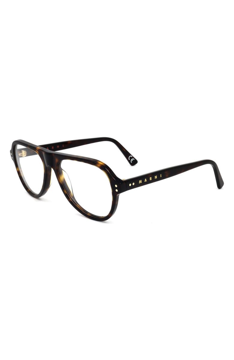 Marni 55mm Aviator Reading Glasses, Alternate, color, Tort
