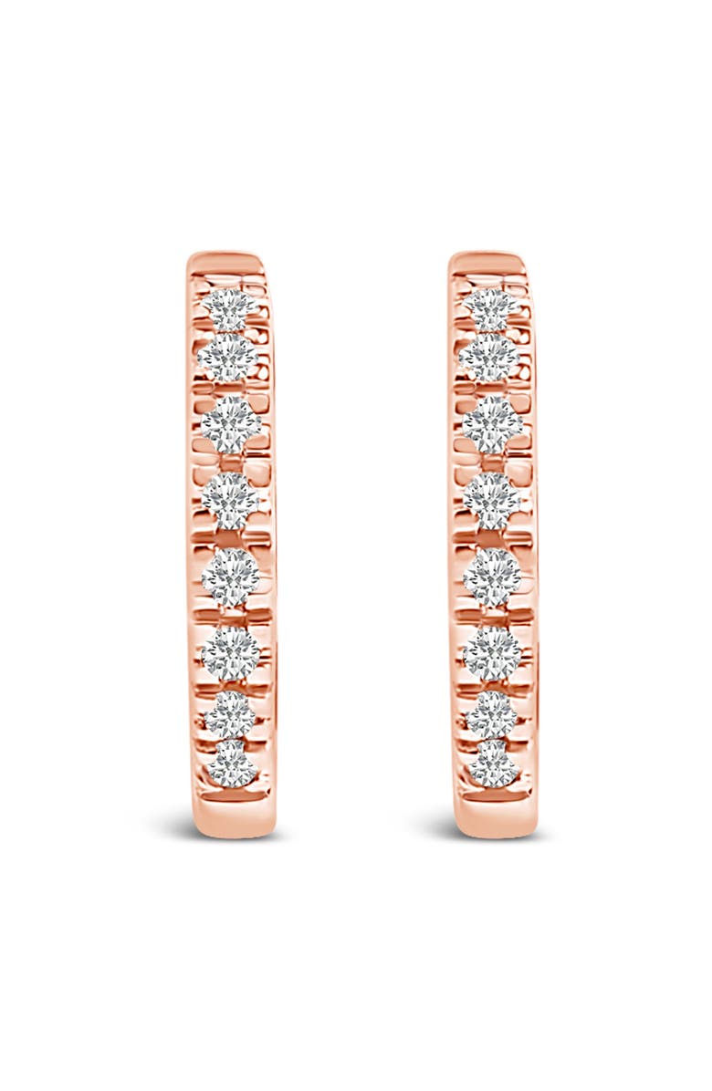 Haus of Brilliance 14K Gold 1/5 CTW Diamond Huggie Hoop Earrings, Alternate, color, Rose