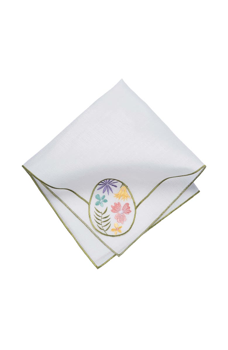 C&F Home Floral Easter Egg Embroidered Hemstitch Set of 6 Cloth Napkins, Alternate, color, Pink