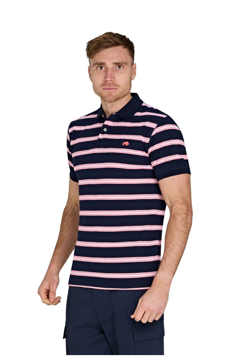 Raging Bull Trio Stripe Polo, Alternate, color, Navy