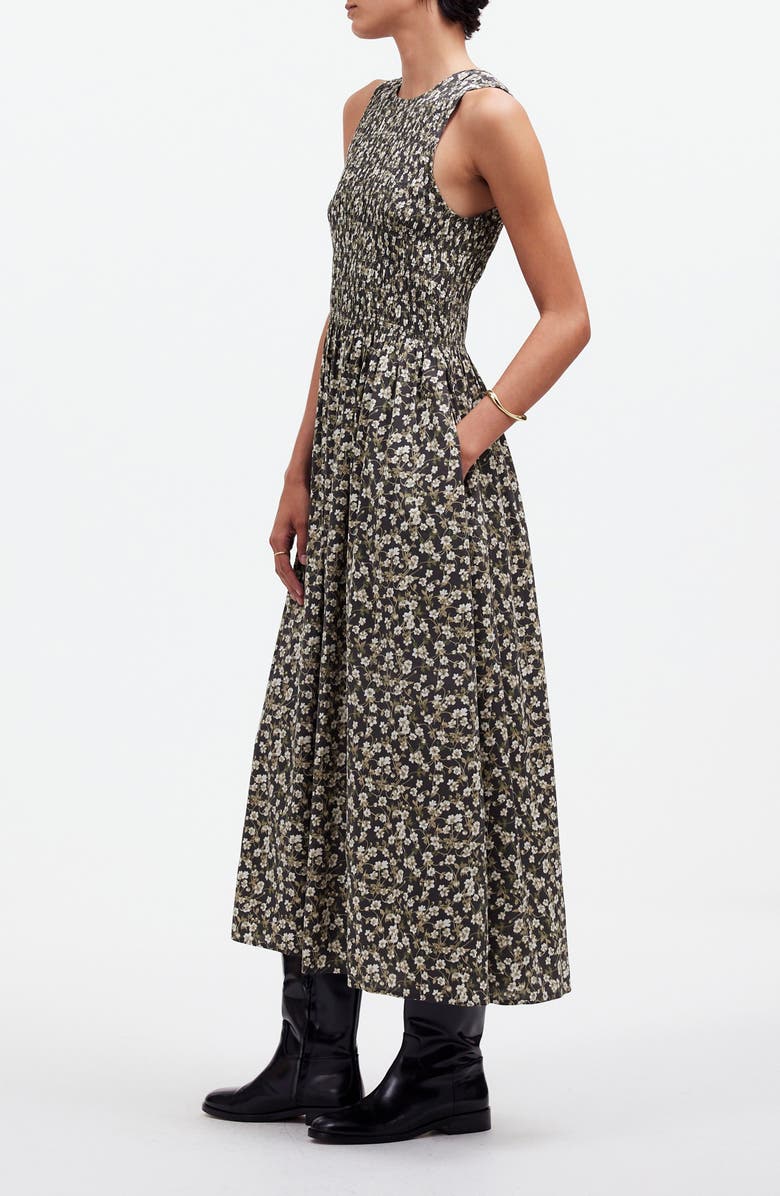 Madewell The Melody Floral Smocked Midi Dress, Alternate, color, 