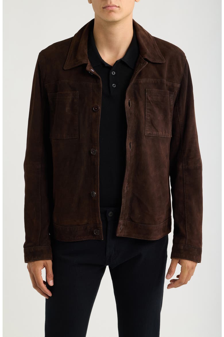 Yukon Leather Jacket, Main, color, DARK CHOCOLATE