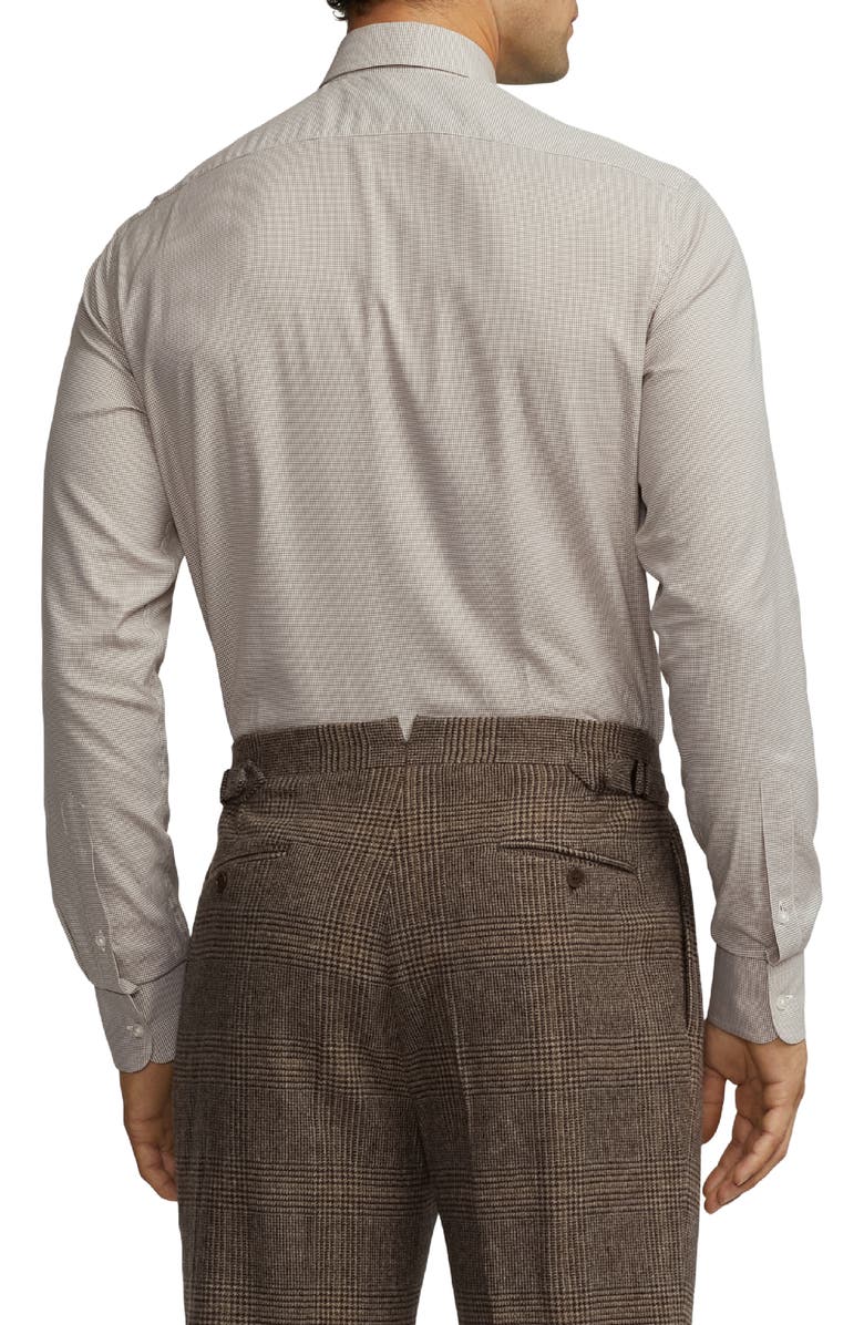 Ralph Lauren Purple Label Houndstooth Cotton Twill Button-Up Shirt, Alternate, color, 