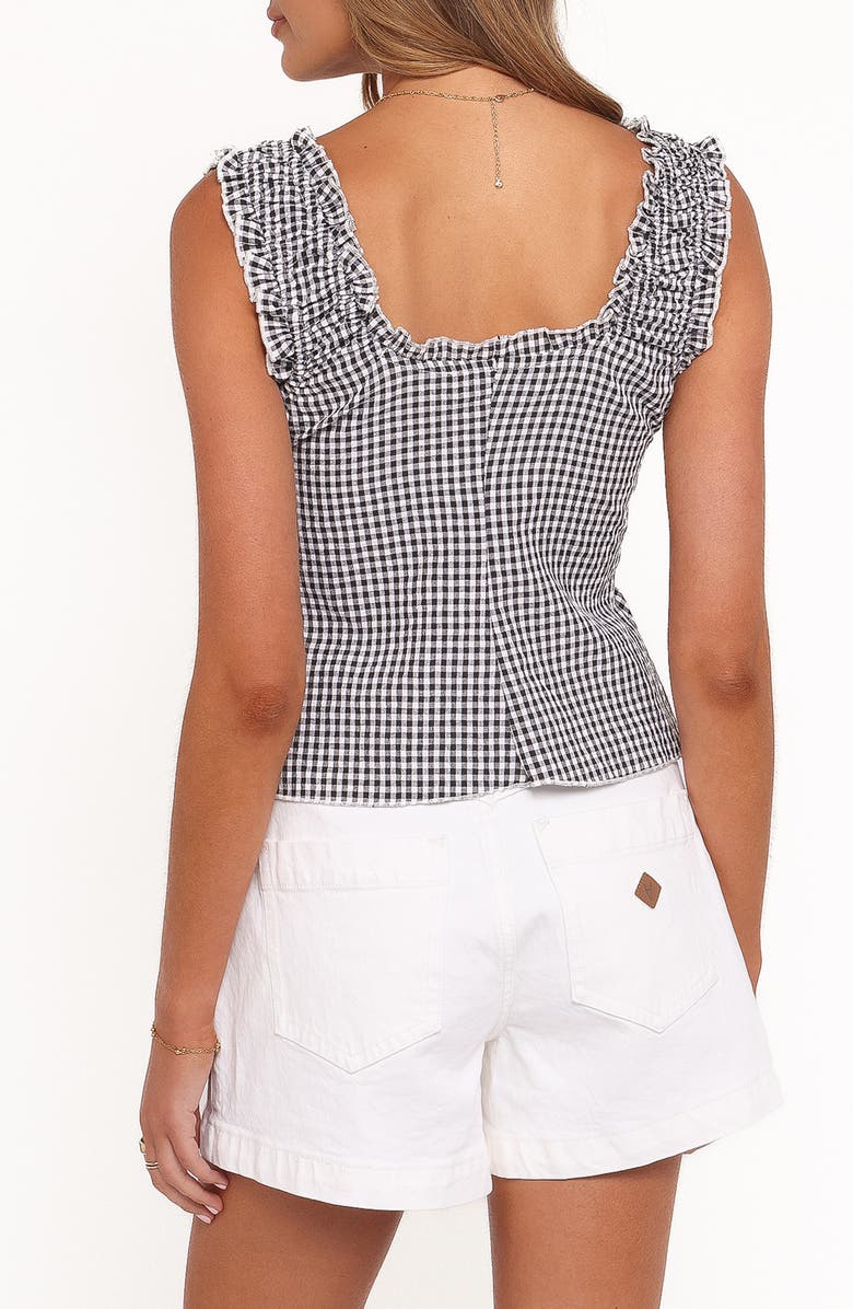 Petal & Pup Harper Gingham Tie Front Tank, Alternate, color, Black Gingham