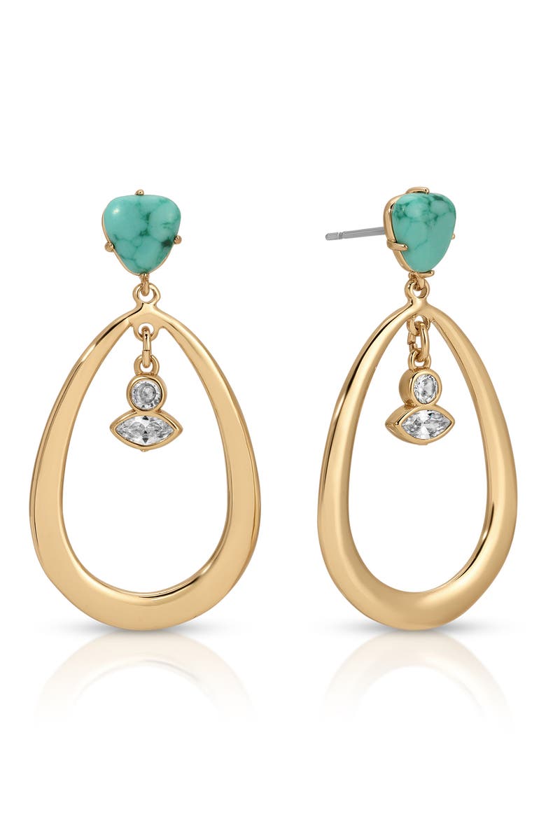 Turquoise Oval Drop Earrings, Main, color, TURQUOISE