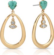 Ettika Turquoise Oval Drop Earrings