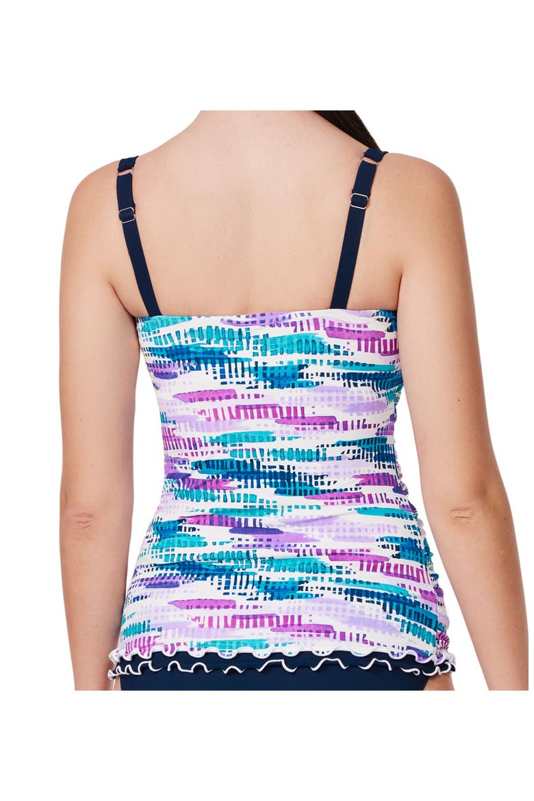 Canva Tricolore E-Cup Tankini Top, Alternate, color, Multi-Blue