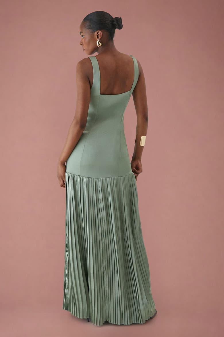 Premium Pleated Skirt Bridesmaid Dress, Alternate, color, Sage