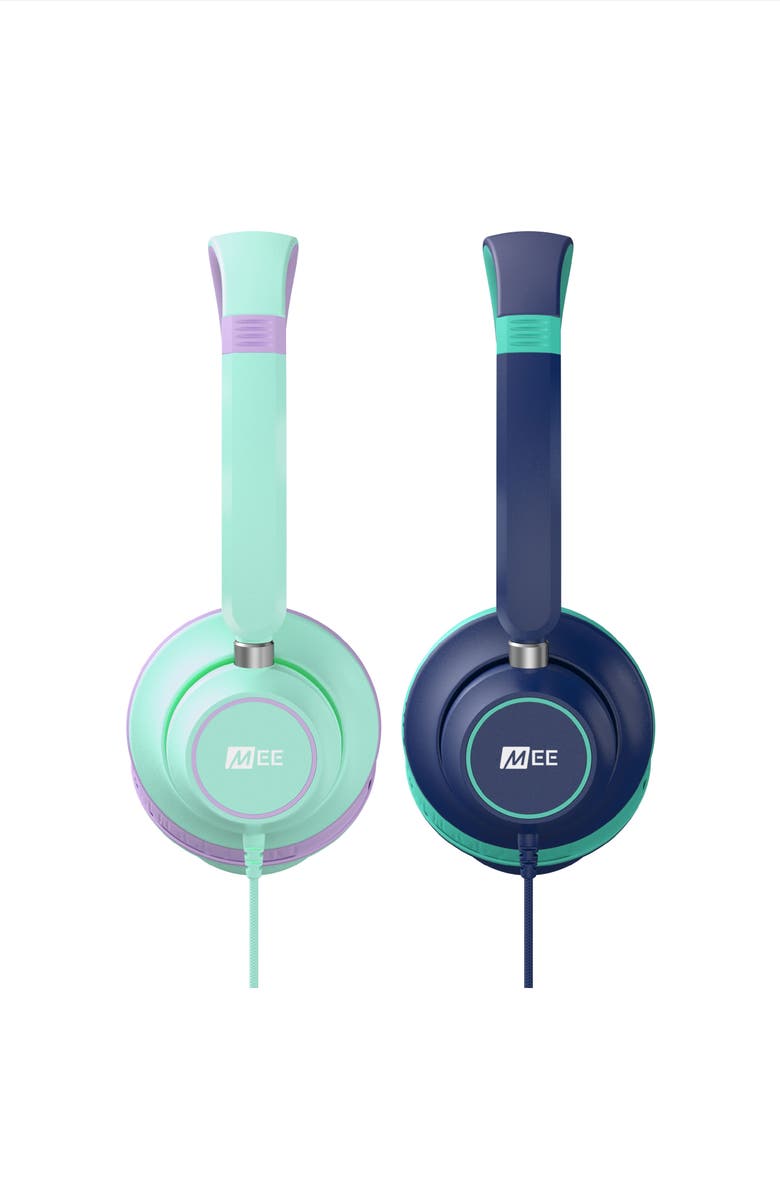 MEE audio KidJamz KJ45 (2 Pack) 3.5mm Safe Listening Headphones for Kids w/ Inline Microphone, Alternate, color, Blue/Mint