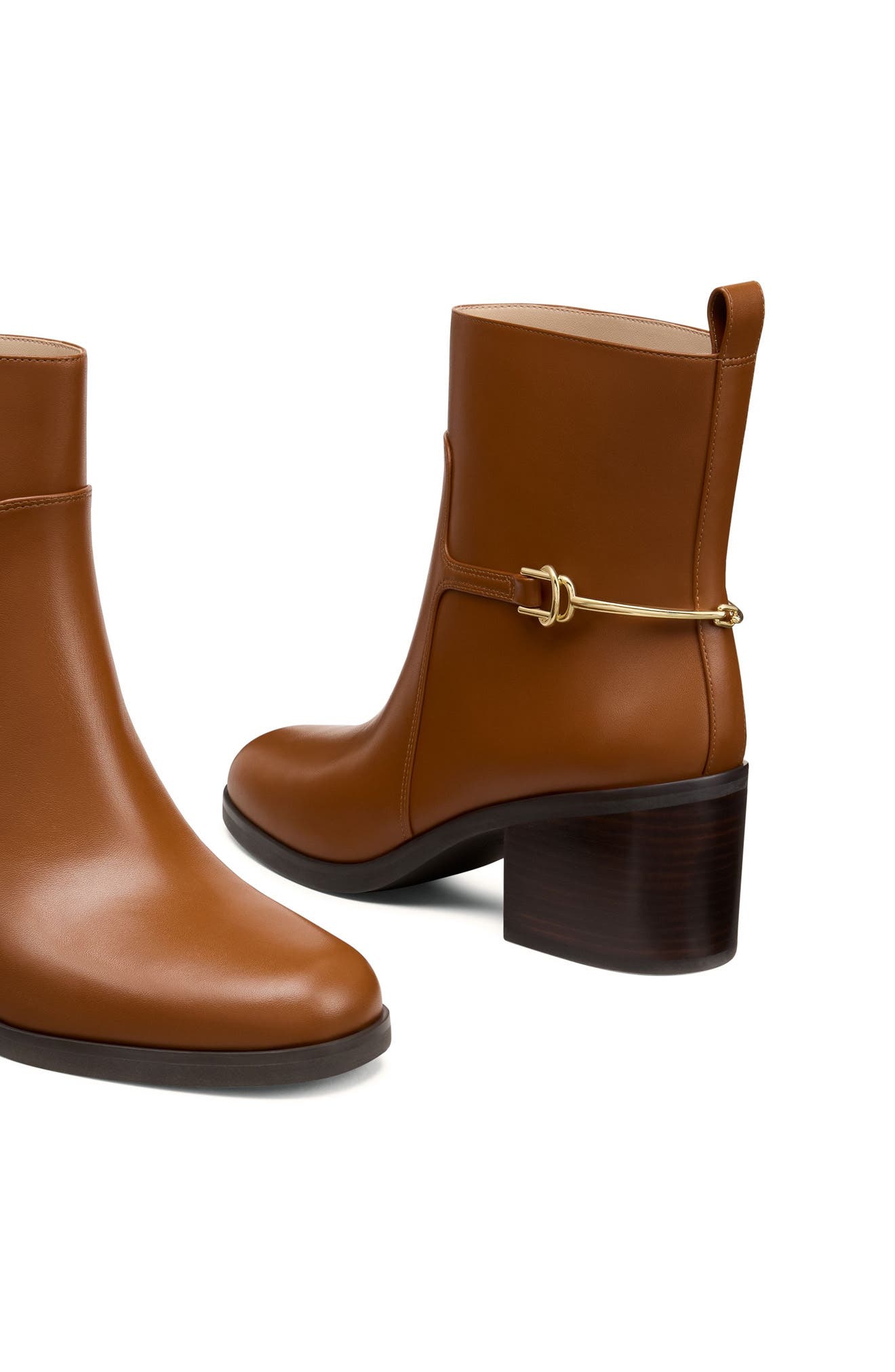 Cecily Leather Bootie, Alternate, color, COGNAC