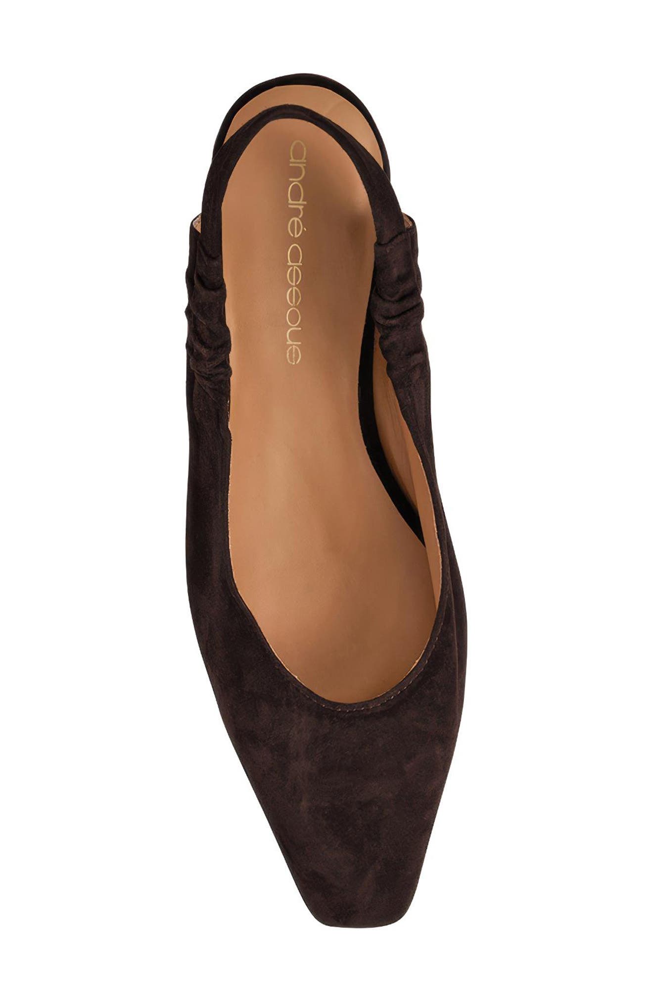 Odeya Slingback Pointed Toe Wedge Pump, Alternate, color, DARK BROWN SUEDE