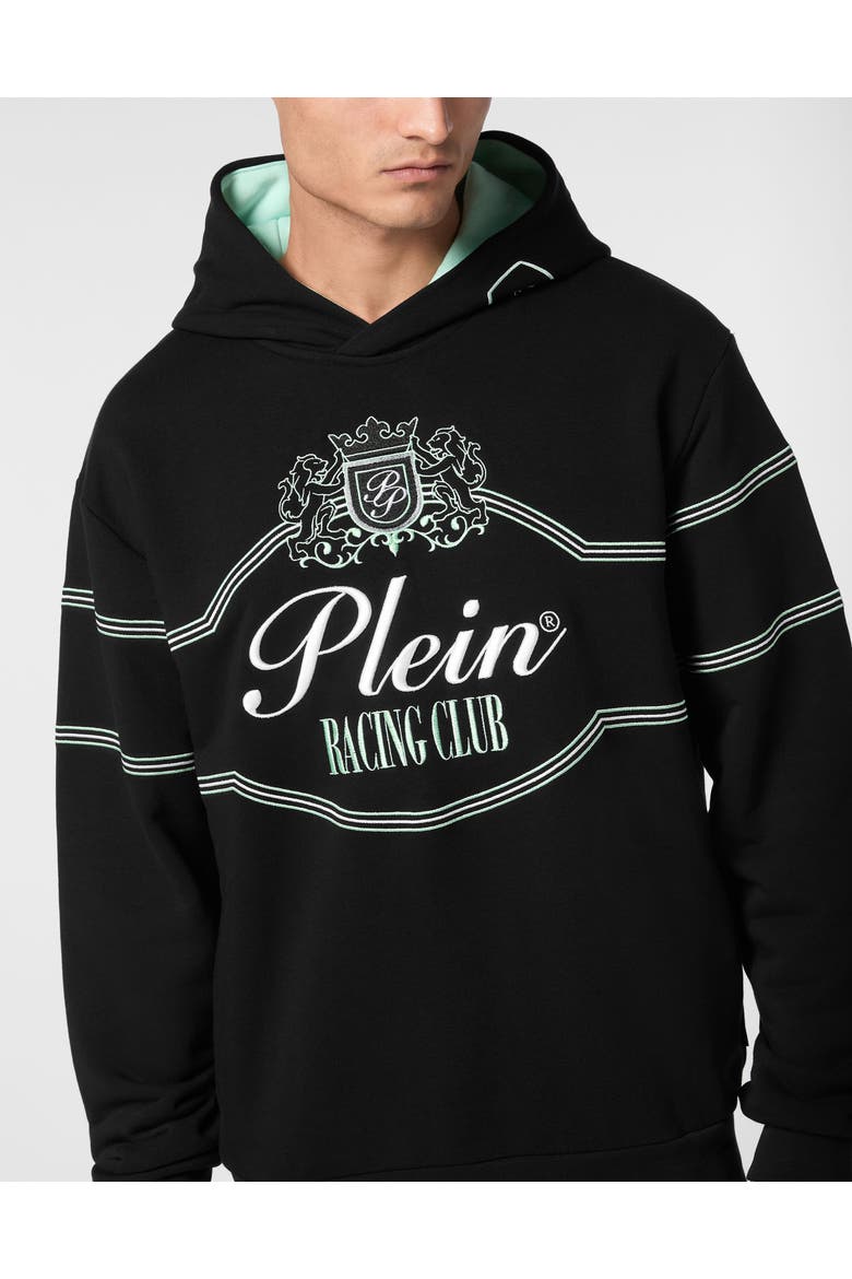Hoodie Sweatshirt Ls Racing Club Men, Alternate, color, black/turquoise
