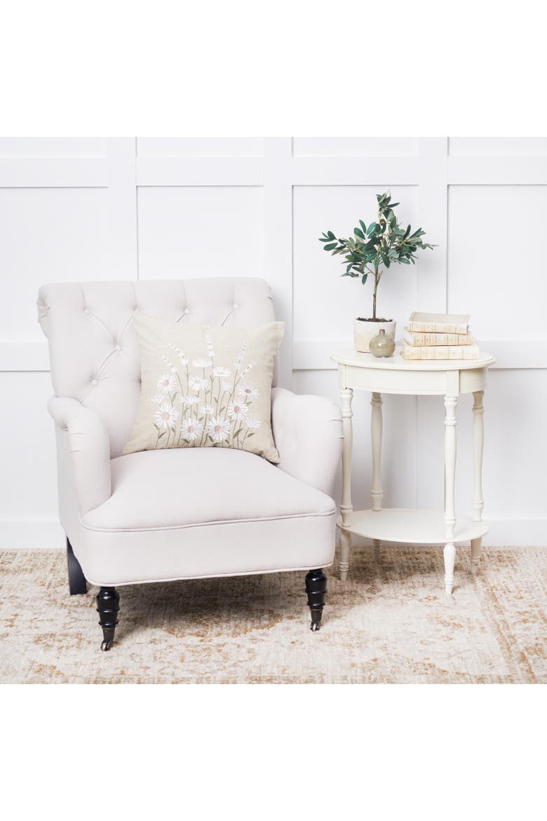 Daisy Bliss Accent Pillow, Alternate, color, Beige