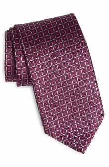 David Donahue Geometric Silk Tie