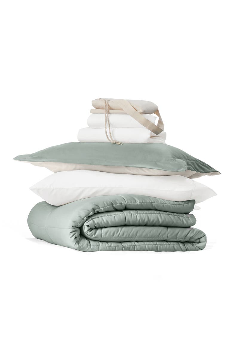 Ultimate College Essentials Bedding Bundle., Main, color, EUCALYPTUS/ NATURAL