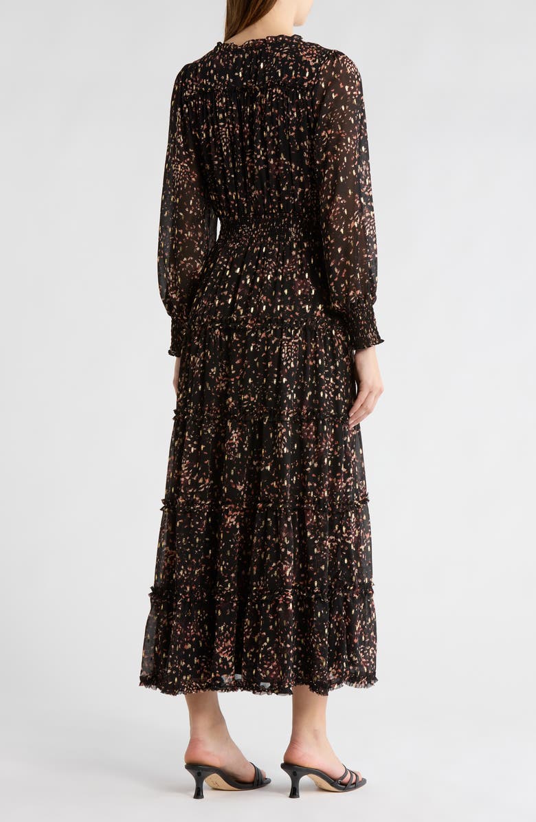 Halogen<sup>®</sup> Flutter Sleeve Midi Dress, Alternate, color, Rich Black