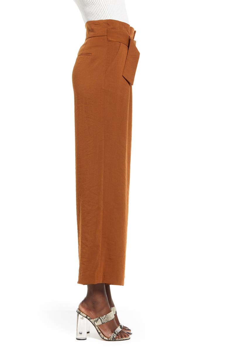 J.O.A. Pleated Wide Leg Crop Trousers, Alternate, color,