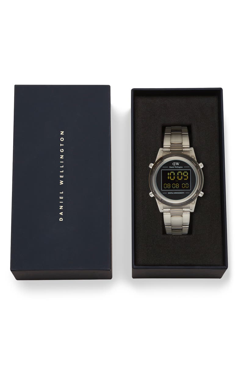 Daniel Wellington Retro Digital Bracelet Watch, 36mm, Alternate, color, Transparent Soft Grey