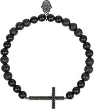 Karma and Luck Men's Rooted Faith - Lava Cross Bracelet