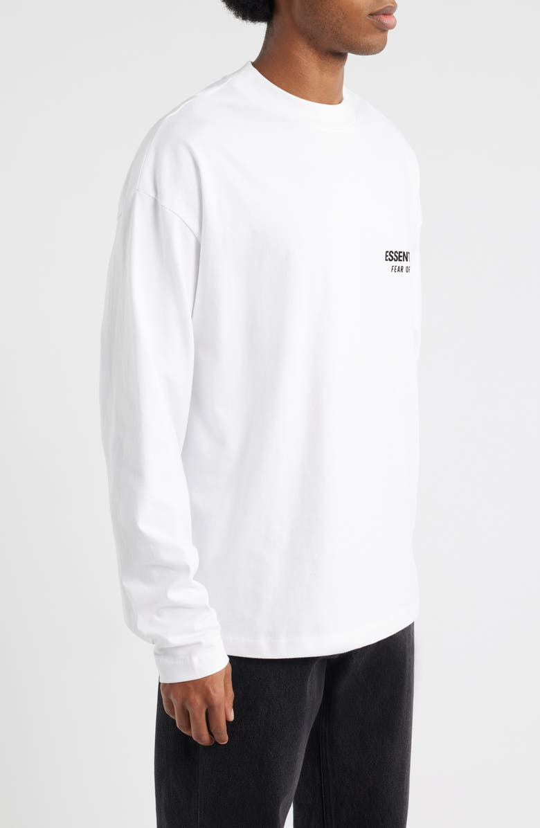 Fear of God Essentials Classic Fit Long Sleeve Graphic T-Shirt, Alternate, color, Bright White