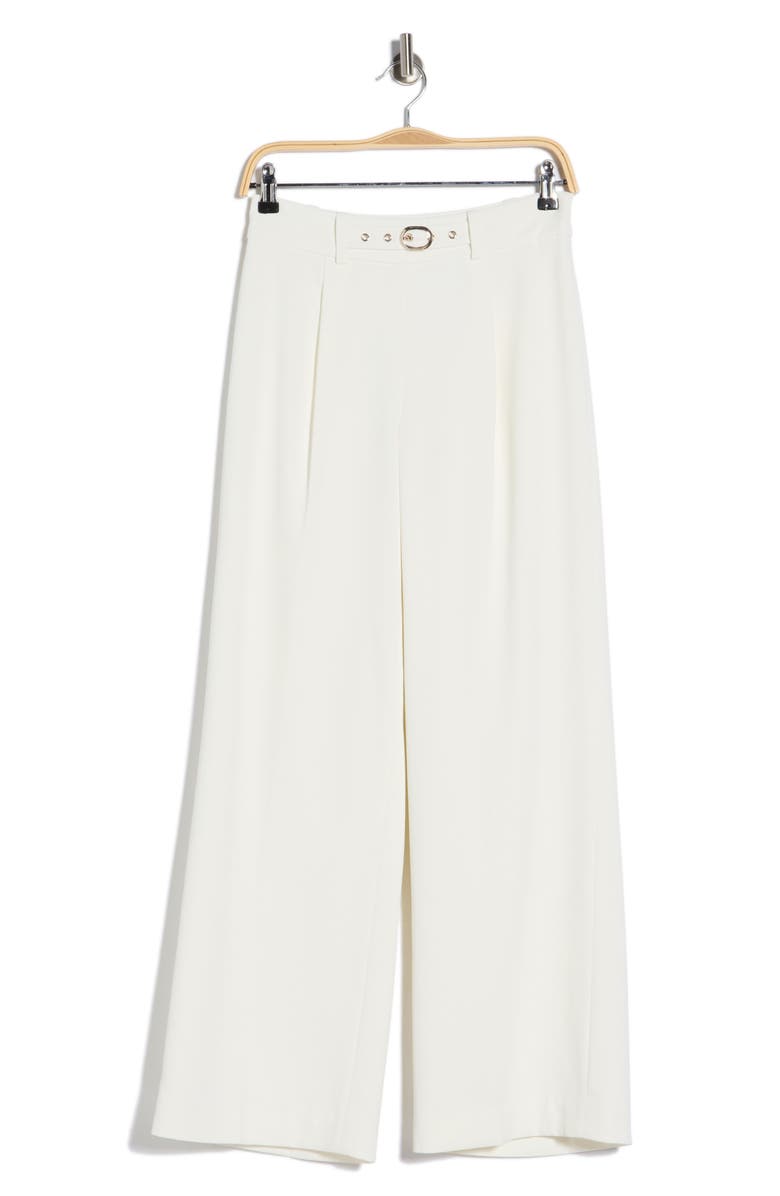 Elie Tahari The Oakley Belt Detail High Waist Wide Leg Twill Pants, Alternate, color, 