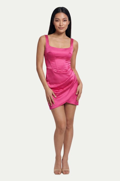 Premium Panelled Bonded Satin Dress