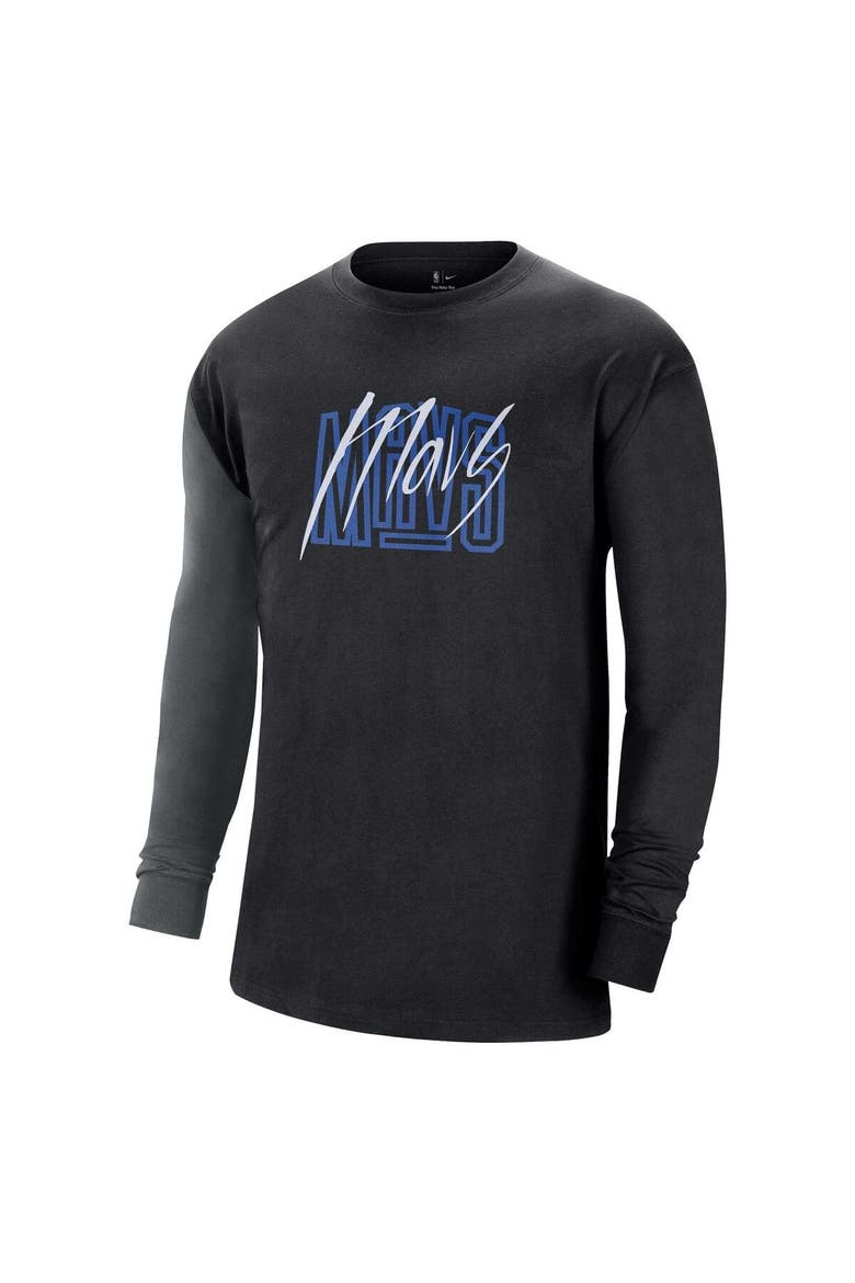 Men's Nike Black Dallas Mavericks Courtside Versus Flight MAX90 Long Sleeve T-Shirt, Alternate, color, Black
