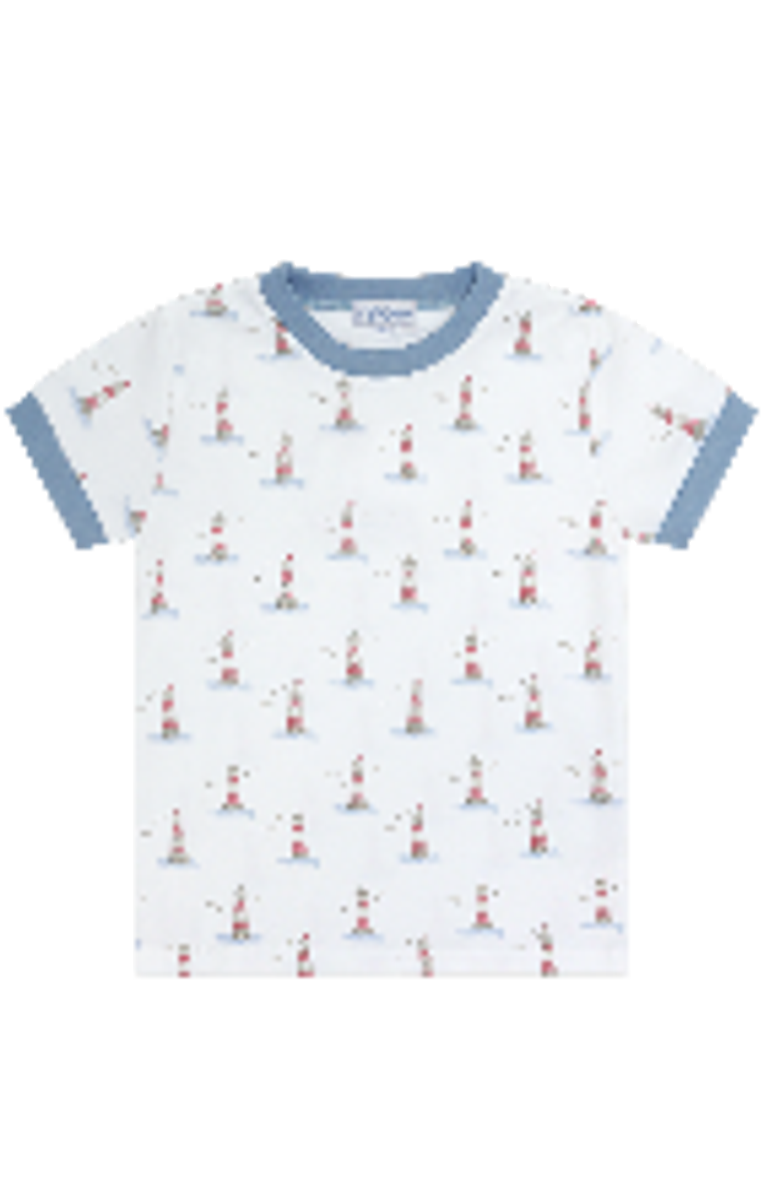 Nellapima Lighthouse Print Boy Short Set - Toddler & Little Kid, Alternate, color, Red