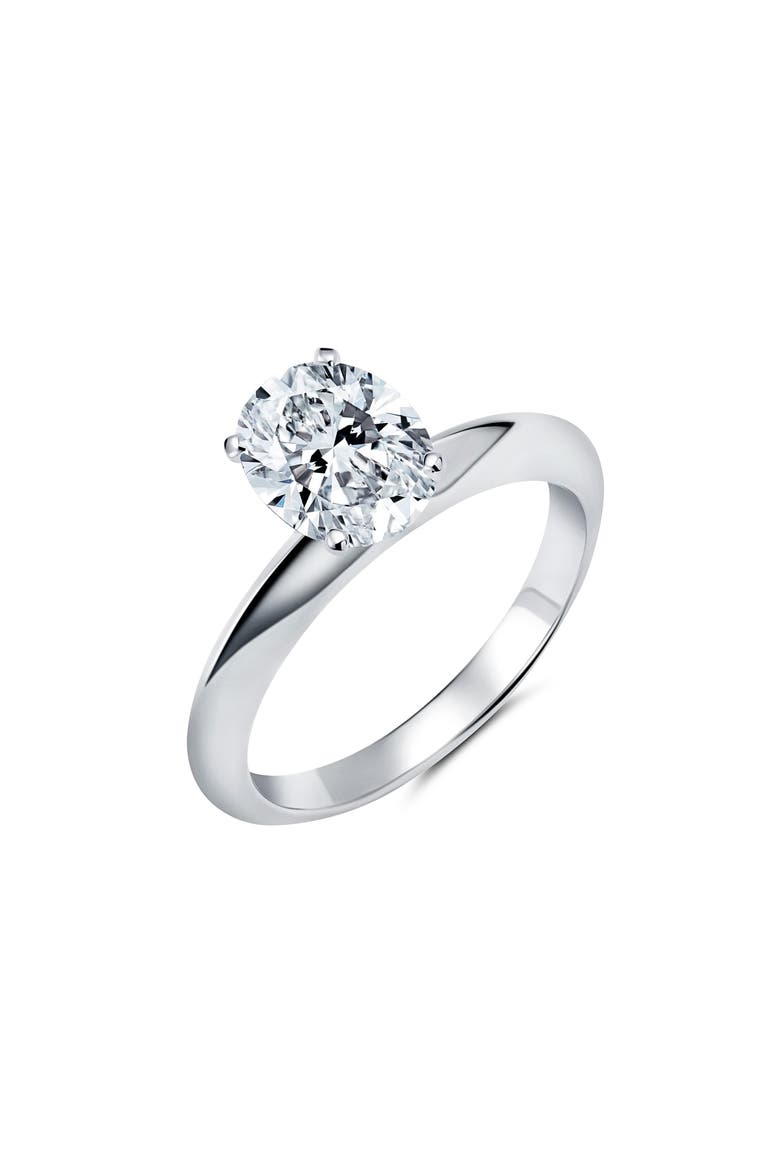 Oval Cubic Zirconia Ring, Main, color, PLATINUM