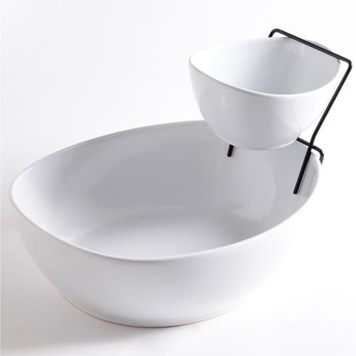 Gibson Gracious Dining 2 Tier Chip And Dip Server Set In White