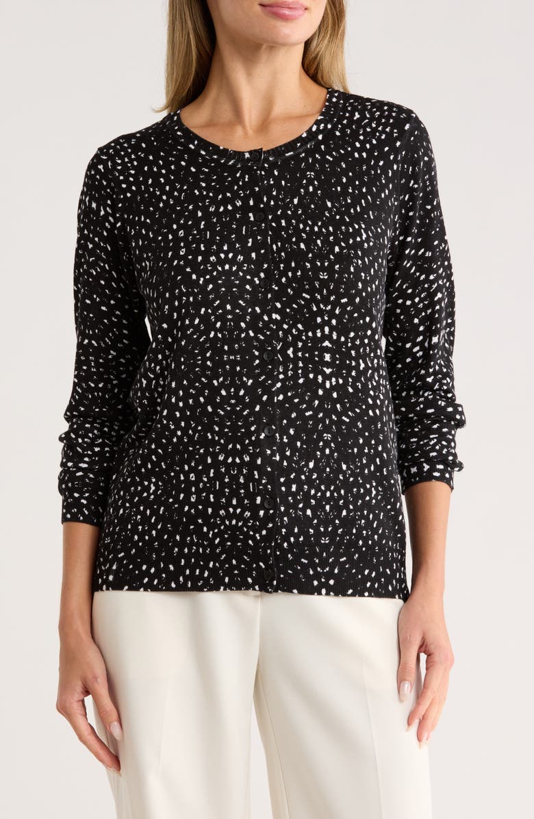 DR2 by Daniel Rainn Print Cardigan, Main, color, Black