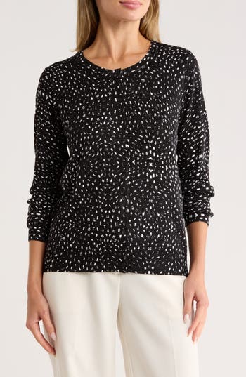 Dr2 By Daniel Rainn Print Cardigan In Black