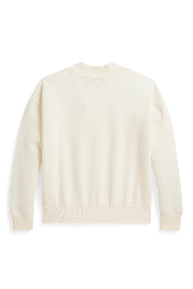 Kids' Polo Bear Graphic Print Fleece Sweatshirt, Alternate, color, CREAM
