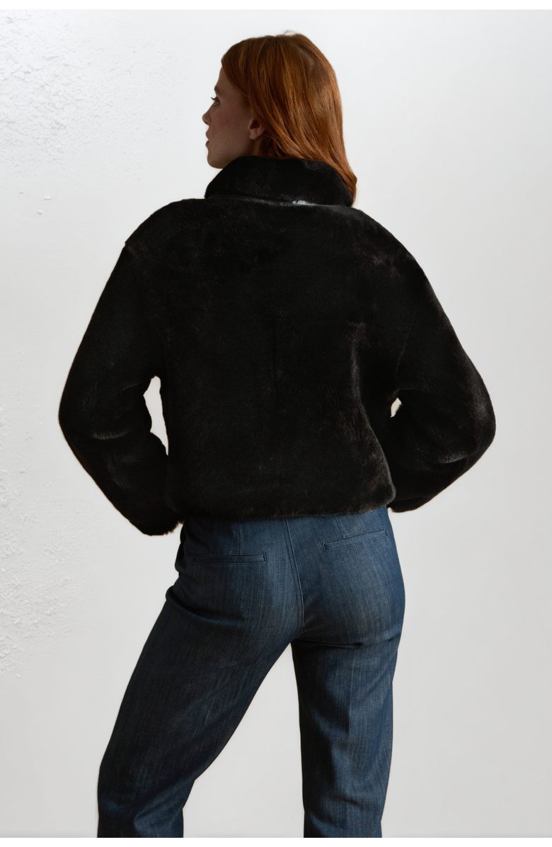 FURNIQ UK LLC Lila Shearling Jacket, Alternate, color, Black