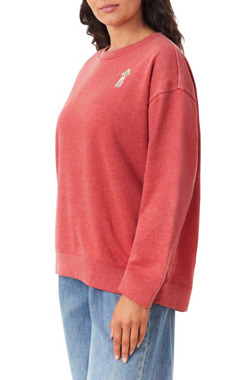 C&c California C & C California Nora Burn Embroidered Critter Fleece Sweatshirt In Red