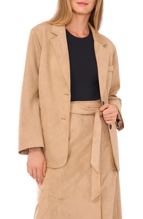 Faux Suede Blazer