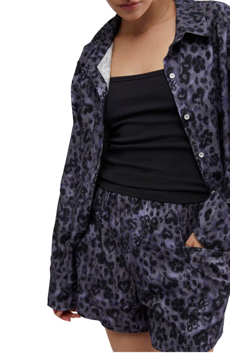 Free People Early Morning Cotton Shorts Pajamas, Alternate, color, Evening Combo