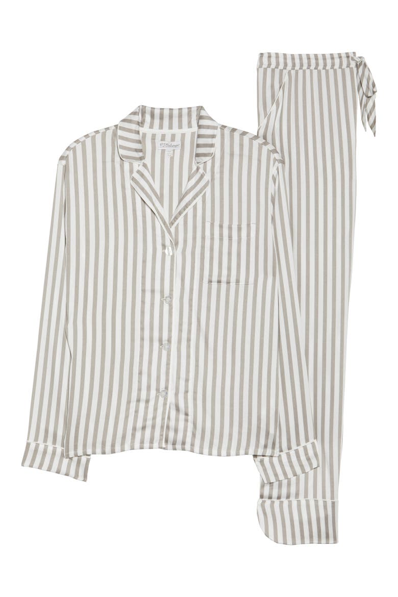 Stripe Pajamas, Alternate, color, SILVER