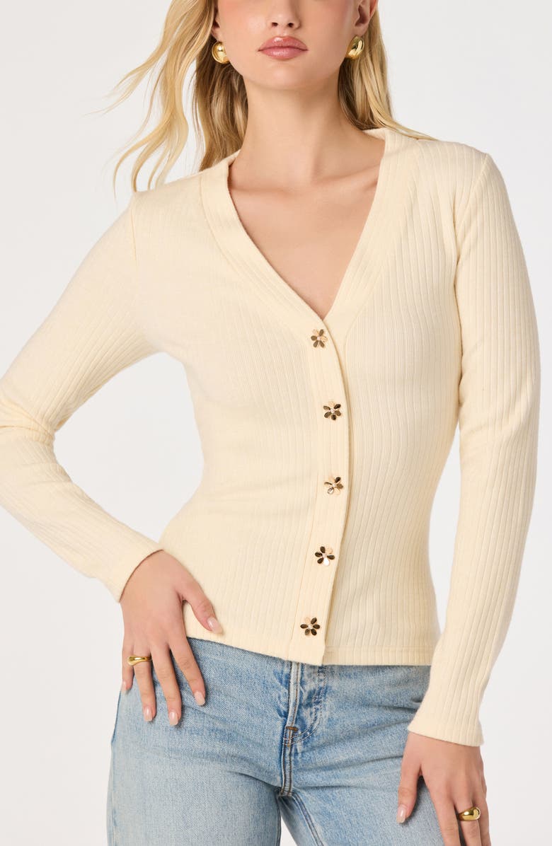 ASTR the Label McKenzie V-Neck Cardigan, Main, color, Cream