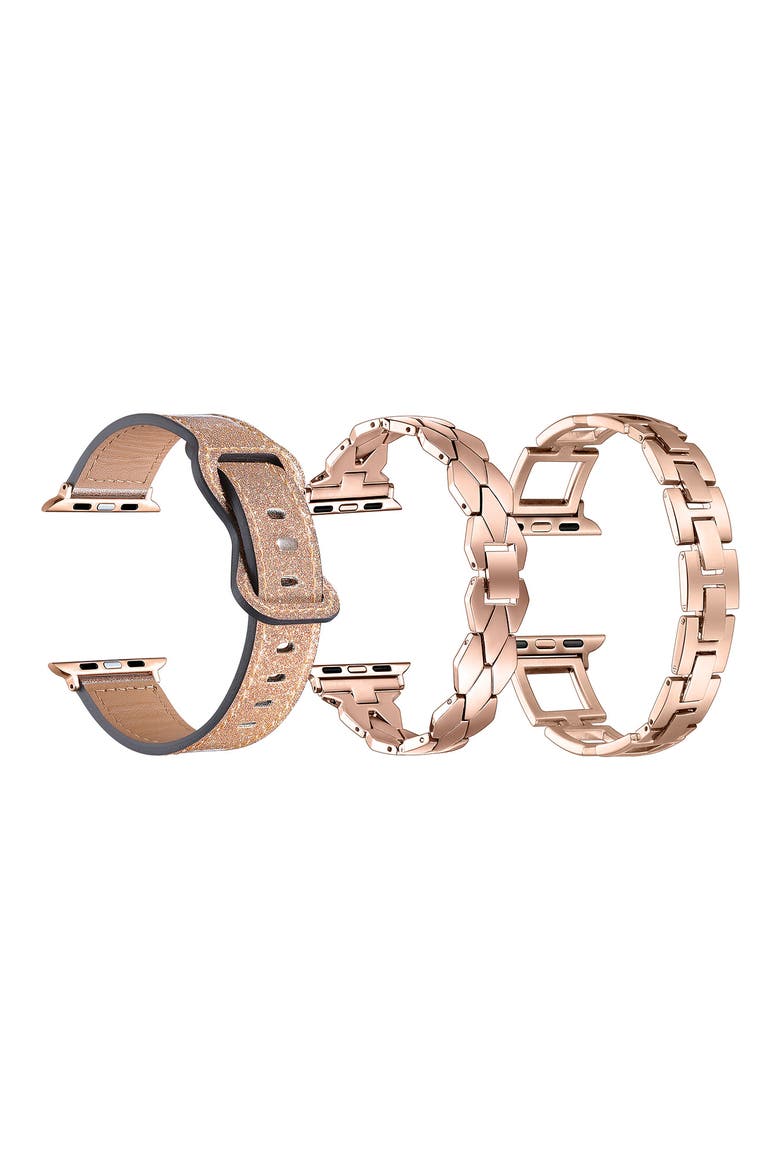 Ava Callie Set of 2 Watchbands, Alternate, color, ROSE GOLD