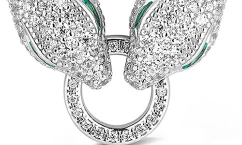 Chloe & Madison Chloe And Madison Pavé Cubic Zirconia Snake Pendant Necklace